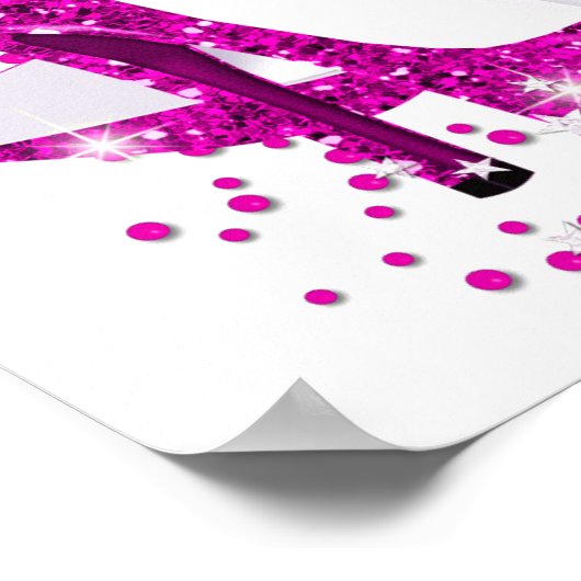 Hot-roze glitter High Heels White Birthday Banner Poster (Hoek)
