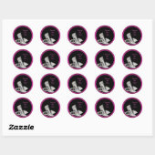 Hot roze glitter hoge hakken envelop afdichting St Ronde Sticker (Vel)