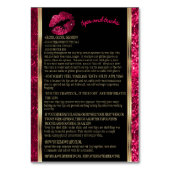 Hot-roze glitter Lip Hoe past u instructies toe Kaart (Achterkant)
