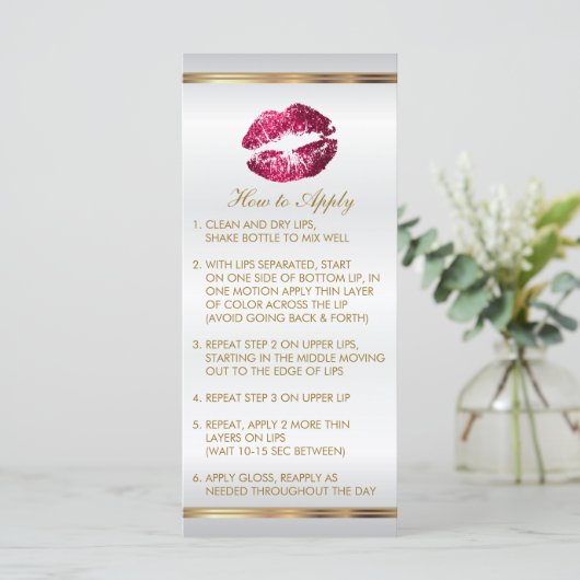 Hot-roze glitter Lip Instructies 2 - Satin (Staand voorkant)