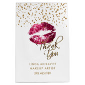 Hot roze glitter lippenstift op wit - dank u medium cadeauzakje (Voorkant)