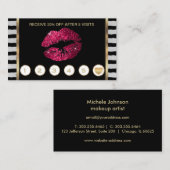 Hot-roze glitter Lips Loyalty met stripes (Voorkant / Achterkant)