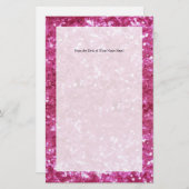 Hot-roze glitter look briefpapier (Voorkant / Achterkant)