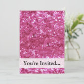 Hot-roze glitter look kaart (Staand voorkant)