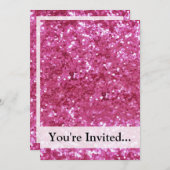 Hot-roze glitter look kaart (Voorkant / Achterkant)