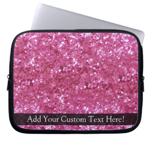 Hot-roze glitter look laptop sleeve