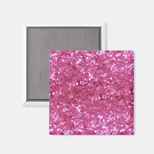 Hot-roze glitter-look magneet (Voorkant / Achterkant)