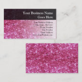 Hot-roze glitter look visitekaartje (Voorkant / Achterkant)