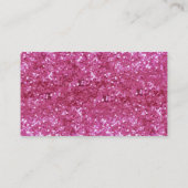 Hot-roze glitter look visitekaartje (Achterkant)