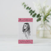 Hot-roze Glitter Model Actress-Visitekaartjes Visitekaartje (Staand voorkant)