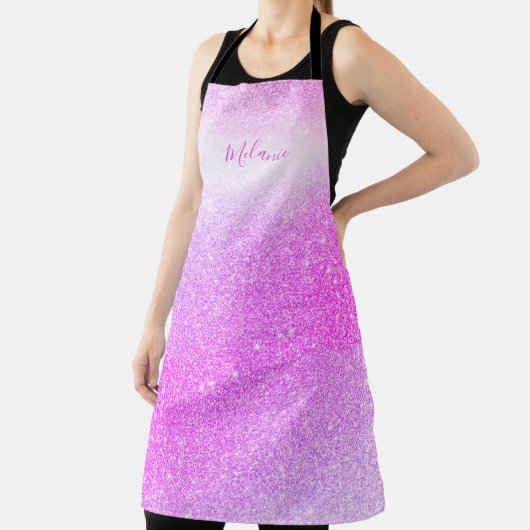 Hot-roze glitter Sparkle Glam Aangepast Schort (Insitu)