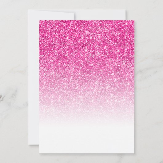 Hot-roze Glitter White Gradient Vrijgezellenfeest Kaart (Achterkant)