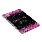 Hot roze glitter zwart zoet 16 gast notitieboek (Rechterzijde)