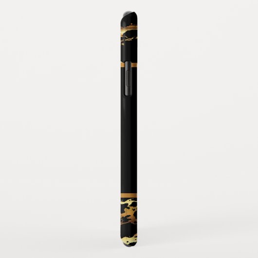 Hot-roze glitterliften en goudmarmer Case-Mate iPhone case (Achterkant/rechts)