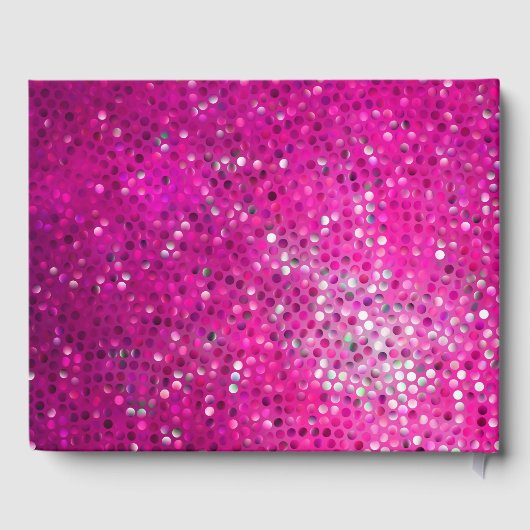 Hot-roze glitterpatroon gastenboek (Achterkant)
