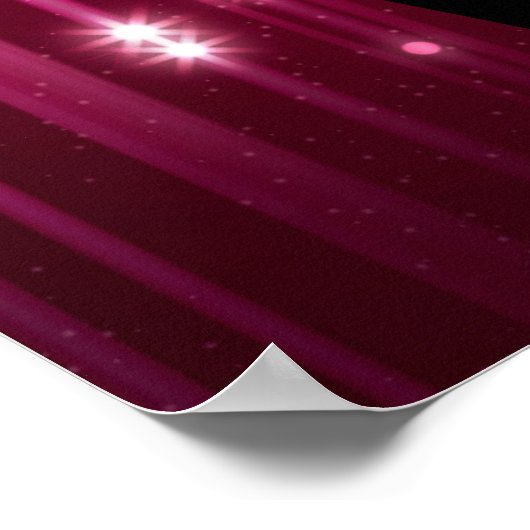 Hot Roze Glitters| Monogram| LEEFTIJD| Foto Verjaa Poster (Hoek)