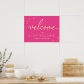 Hot-roze Gold Baby shower Welkomstteken Poster (Keuken)