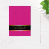 Hot-Roze Gold Black - aangepaste oormerskaart Visitekaartjes (Bureau)