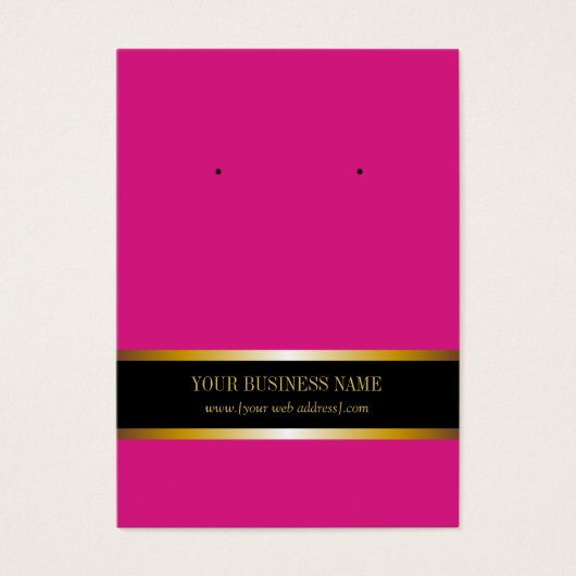 Hot-Roze Gold Black - aangepaste oormerskaart Visitekaartjes (Voorkant)