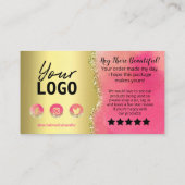 Hot-roze Gold Foil agate Hartelijk dank voor aanko Visitekaartje (Achterkant)