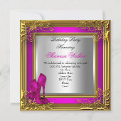 Hot-Roze Gold High-Hiel-schoetsen Champagne Kaart (Achterkant)