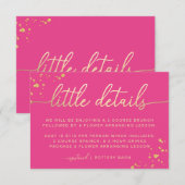 Hot-roze Gold Kleine details Kaart invoegen (Voorkant / Achterkant)