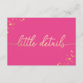 Hot-roze Gold Kleine details Kaart invoegen (Achterkant)
