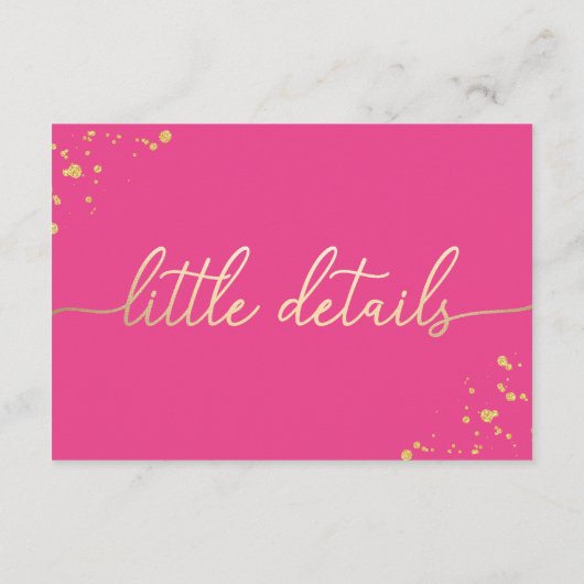Hot-roze Gold Kleine details Kaart invoegen (Achterkant)
