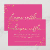 Hot-roze Gold-luiertapes Kaart invoegen (Voorkant / Achterkant)