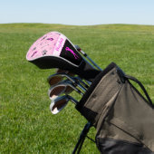 Hot roze golfkar patroon aangepaste naam golfheadcover (Insitu)