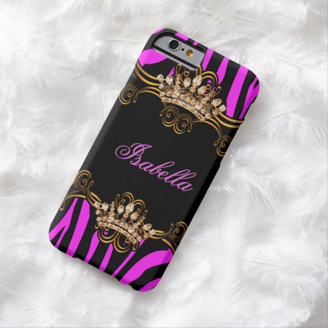 Hot Roze Goud Brons Tiara Crown Zebra Case-Mate iPhone Case (Voorbeeld)