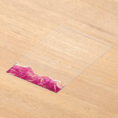 Hot Roze Gouden Agaat Elegante Moderne bruiloft Acryl Uitnodigingen (Laagn)