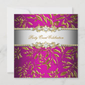 Hot-roze goudreliëf kaart (Voorkant)