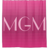 Hot roze gradatie reus monogram douchegordijn (Voorkant)