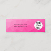 Hot roze Gradient Geometrische Mesh Custom Logo Klantenkaartje (Achterkant)