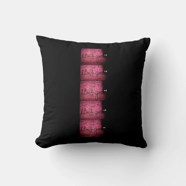 Hot-roze graffiti Love Wall Kussen (Voorkant)