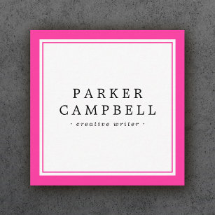 Hot-roze grensverleggende professionele minimalist vierkante visitekaartje