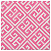Hot-roze Grieks sleutelpatroon Stof (Close Up)