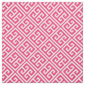 Hot-roze Grieks sleutelpatroon Stof (Swatch)