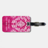 Hot-roze grijpingspatroon - Aangepaste tekst Bagagelabel (Achterkant horizontaal)