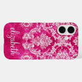 Hot-roze grijpingspatroon - Aangepaste tekst Case-Mate iPhone Case (Achterkant (horizontaal))