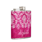 Hot-roze grijpingspatroon - Aangepaste tekst Heupfles (Rechts)