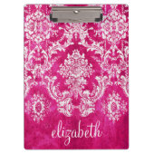 Hot-roze grijpingspatroon - Aangepaste tekst Klembord (Voorkant)