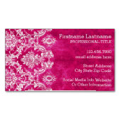 Hot-roze grijpingspatroon - Aangepaste tekst Magnetisch Visitekaartje (Voorkant)