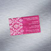 Hot-roze grijpingspatroon - Aangepaste tekst Magnetisch Visitekaartje (Voorbeeld)