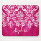 Hot-roze grijpingspatroon - Aangepaste tekst Muismat (Voorkant)