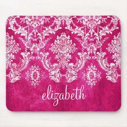 Hot-roze grijpingspatroon - Aangepaste tekst Muismat (Voorkant)