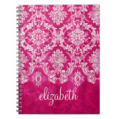 Hot-roze grijpingspatroon - Aangepaste tekst Notitieboek (Voorkant)