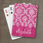 Hot-roze grijpingspatroon - Aangepaste tekst Speelkaarten<br><div class="desc">Een motief met een trendy design met juweeltinten en elegantie. Items zijn gemakkelijker aan te passen wanneer u eerst alle tekst en foto's vervangt. Als uw onderdeel nog moet worden aangepast, klikt u op deze knop aanpassen. Dit brengt u naar een ontwerpgebied waar u dingen kunt verplaatsen en zelfs lettertypen...</div>