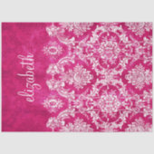 Hot-roze grijpingspatroon - Aangepaste tekst Tissuepapier (Voorkant)